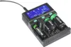 A battery charger with multiple batteries inserted. Produktbild-Vorschau