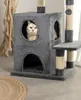 lionto Kratzbaum für Katzen 80 cm, mit 2 Höhlen, Liegebett Produktbild-Vorschau 6