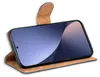 A flip case for a smartphone is shown open, displaying the phone's screen. Produktbild-Vorschau