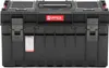 A black Qbrick System tool case is shown from the front. Náhled obrázku produktu