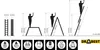 Diagrams and icons illustrating the features and specifications of a ladder. Voir les images du produit
