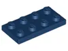 A single dark blue Lego plate with 8 studs, shown from a diagonal angle against a white background. Produktbild-Vorschau