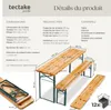Ensemble table et bancs LUDWIG 3 pièces pliable avec Voir les images du produit 6
