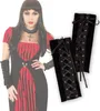Armstulpen Schwarz Pirat Hexe Halloween Karneval Fasching Produktbild-Vorschau 2