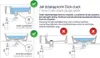 Diagrams illustrating how to correctly and incorrectly install a click-clack drain plug in a sink, with accompanying text in Polish and English. Náhled obrázku produktu