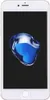 A smartphone with a dark background and a blue abstract shape on the screen. Produktbild-Vorschau