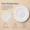 8er-Set Premium Porzellan Speiseteller Ø26 cm – Elegantes Rillendesign in edlem Weiß Produktbild-Vorschau