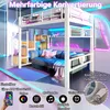 Platzsparendes Hochbett 140x200cm Metall Weiß mit Produktbild-Vorschau 9