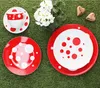 Pula rouge 30pcs service combiné vaisselle à pois points Voir les images du produit 2