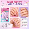 Hello Kitty Nagelsticker Set – 72 Sticker + 24 Steinchen – Produktbild-Vorschau 6