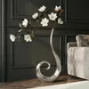 Riesige Designer Vase Wave Alu silber XXL 105cm Blumenvase Produktbild-Vorschau 11