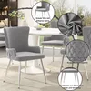 A collage of images showing dining chairs with different close-ups and text descriptions. Podgląd zdjęcia produktu