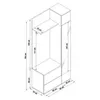 A technical drawing or blueprint of a piece of furniture, likely a hallway unit or wardrobe, with dimensions indicated. Náhled obrázku produktu