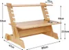 UNHO Stehpult, Sitz Steh Schreibtisch aus Bambus, 6 stufig Produktbild-Vorschau 7
