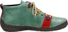 A side view of a green leather bootie with colorful accents and laces. Anteprima dell’immagine prodotto