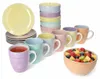 Pastello 18tlg Frühstücksset pastell-Farben Teller Becher Produktbild-Vorschau 2