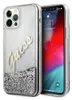 Guess Apple iPhone 12 Pro Max Silber Glitter Vintage Script Produktbild-Vorschau 1