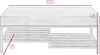 A sketch of a bench with dimensions indicated. Náhled obrázku produktu