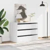 vidaXL Commode blanche 80x41x58 cm Bois composite Voir les images du produit 3