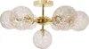 BELIANI Deckenleuchte Beige u. Gold aus Glas Rund 7 Kugel Produktbild-Vorschau 1