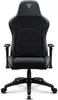 A black gaming chair is shown from the front on a white background. Produktbild-Vorschau