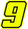 Sticker Rennnummer für Motorrad "9" Race Moto GP, Gelb Produktbild-Vorschau 1