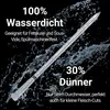 A metal probe is shown being sprayed with water, with text overlay highlighting its features. Produktbild-Vorschau