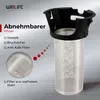A close-up marketing image of a tea infuser with descriptive text and a zoomed-in detail. Produktbild-Vorschau