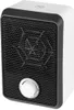 A white and black compact electric heater with a black mesh front and a white dial. Produktbild-Vorschau