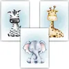 Safari Tiere 3er Set Bilder Zebra Elefant Giraffe Produktbild-Vorschau 2