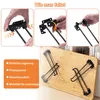 An instructional image showing how to fold and unfold table legs, with accompanying feature descriptions. Produktbild-Vorschau