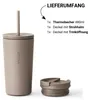 Thermobecher Edelstahl 480ml Kaffee Becher Trinkbecher Strohhalm isoliert Vinsun Produktbild-Vorschau
