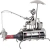 BRUBAKER portabottiglie pescatore con ombrellone scultura Anteprima dell’immagine prodotto 2