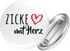 Huuraa Button Zicke mit Herz 59mm rund mit Sicherheitsnadel Produktbild-Vorschau 1
