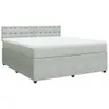 Möbel Boxspringbett mit Matratze Hellgrau 180x200 cm Samt - Produktbild-Vorschau 3
