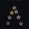 LED Weihnachtsvorhang – 7 Sterne, 67x125 cm, Innen, warm-weiß Produktbild-Vorschau