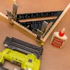 A workbench scene with tools and materials for woodworking. Produktbild-Vorschau