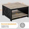 A square coffee table with dimensions and weight capacity indicated by text overlays. Produktbild-Vorschau