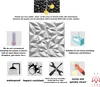 A collage of images and text describing the features and benefits of 3D wall panels. Produktbild-Vorschau
