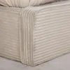 A close-up view of the textured fabric of a bed frame. Produktbild-Vorschau
