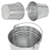 Three views of a galvanized metal bucket against a white background. Náhled obrázku produktu