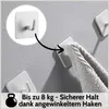 DEKAZIA® 8 Klebehaken Bad | Wandhaken grau beige milk Produktbild-Vorschau 7