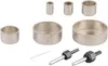 A set of 8 hole saws with diamond-coated edges and two pilot drills, arranged on a white background. Produktbild-Vorschau