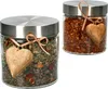 2er Set Bera Vorratsgläser 0,8l  + 2x Percha Holz-Herz & 2x Produktbild-Vorschau 1