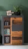 A cabinet with shelves and a sliding door, decorated with plants and a US 66 sign. Produktbild-Vorschau