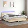 Boxspringbett mit Matratze & LED Creme 160x200 cm Stoff Produktbild-Vorschau 2
