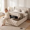 Letto imbottito INONEFT, modello boxspring, 140x200 cm, con Anteprima dell’immagine prodotto 3
