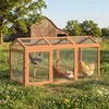 PawHut kippenhok, 156 x 70,5 x 84 cm, met ren, zitstok en Productafbeelding-voorbeeld 2