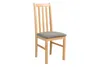 A single wooden chair with a gray upholstered seat is shown against a white background. Voir les images du produit