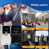 Collage showing a wireless tour guide system in various settings: a factory, a museum, a church, and a travel scenario. Produktbild-Vorschau